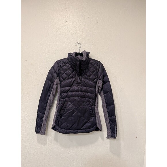 Lululemon Down For a Run Pullover 800 Fill Puffer Jacket Grape 1/4 Zip Size 4 - Picture 1 of 11